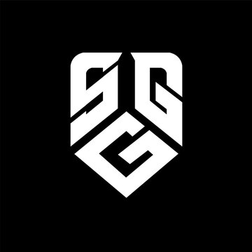 SGG letter logo design on black background. SGG creative initials letter logo concept. SGG letter design.
