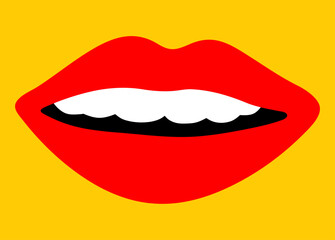 Female lips in a pop art style