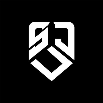 SUJ letter logo design on black background. SUJ creative initials letter logo concept. SUJ letter design.
