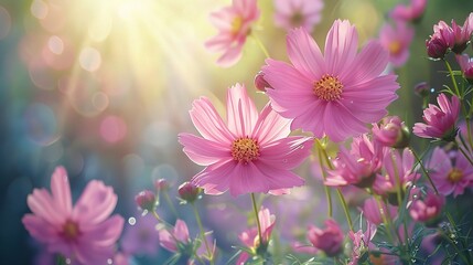 Fototapeta premium Cosmos flowers beautiful in the garden