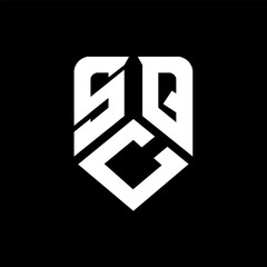 SCQ letter logo design on black background. SCQ creative initials letter logo concept. SCQ letter design.
