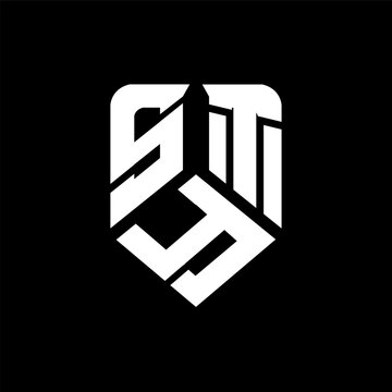 SYT letter logo design on black background. SYT creative initials letter logo concept. SYT letter design.
