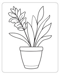 Cute flower coloring pages for kids, flower vector illustration