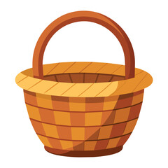 Isolated Wicker Basket Vector Illustration