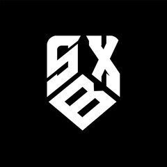 SBX letter logo design on black background. SBX creative initials letter logo concept. SBX letter design.
