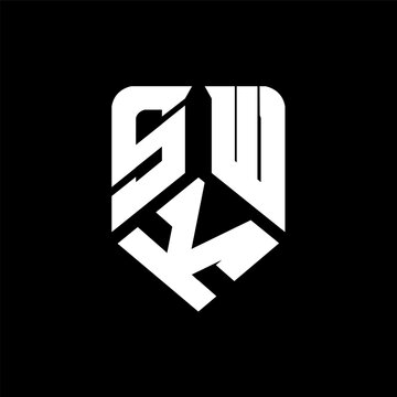 SKW letter logo design on black background. SKW creative initials letter logo concept. SKW letter design.

