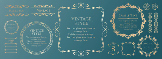 ビンテージなフレームデザインセット