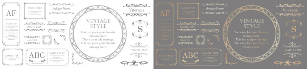 ビンテージなフレームデザインセット