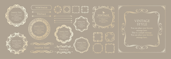 ビンテージなフレームデザインセット