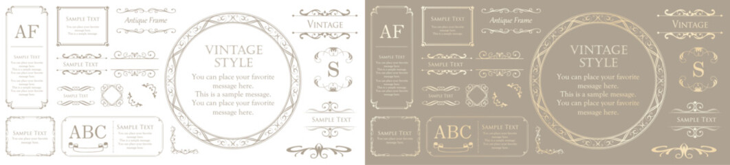 ビンテージなフレームデザインセット