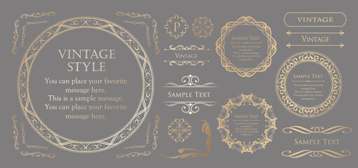 ビンテージなフレームデザインセット