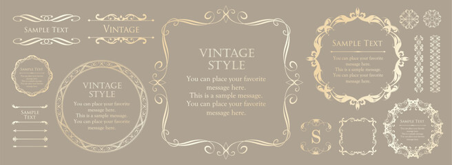 ビンテージなフレームデザインセット