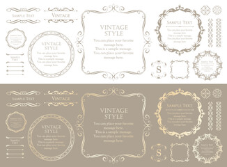 ビンテージなフレームデザインセット