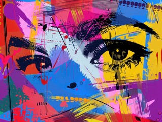 Colorful Abstract Portrait of a woman