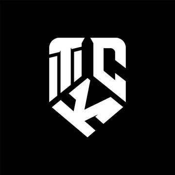 TKC letter logo design on black background. TKC creative initials letter logo concept. TKC letter design.
