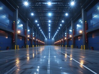 Energy-efficient measures like motion-sensor lights and climate control systems optimize energy use for industrial sustainability. - obrazy, fototapety, plakaty