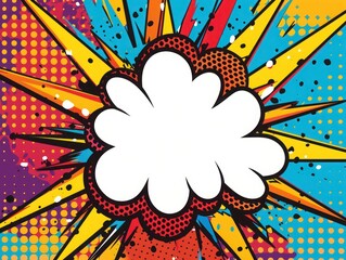 Pop Art Style Explosive Starburst Design