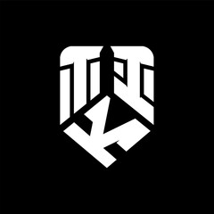 TKI letter logo design on black background. TKI creative initials letter logo concept. TKI letter design.
