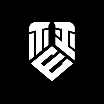 TEI letter logo design on black background. TEI creative initials letter logo concept. TEI letter design.
