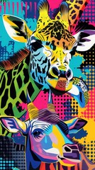 Fototapeta na wymiar Abstract Collage of Wild Animals in Pop Art