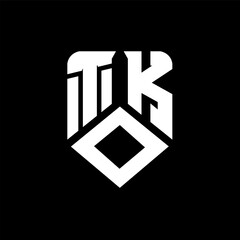 TOK letter logo design on black background. TOK creative initials letter logo concept. TOK letter design.

