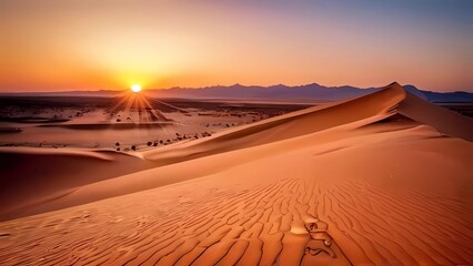 sunrise in the desert - obrazy, fototapety, plakaty