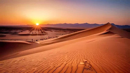 Wandcirkels tuinposter sunrise in the desert © ehtasham