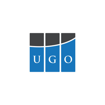 UGO letter logo design on black background. UGO creative initials letter logo concept. UGO letter design.
