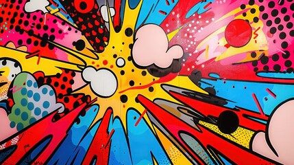 Pop Art Style Explosive Starburst Design
