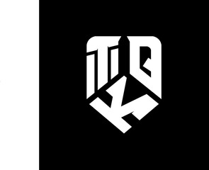TKQ letter logo design on black background. TKQ creative initials letter logo concept. TKQ letter design.
