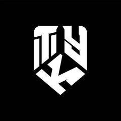 TKY letter logo design on black background. TKY creative initials letter logo concept. TKY letter design.
