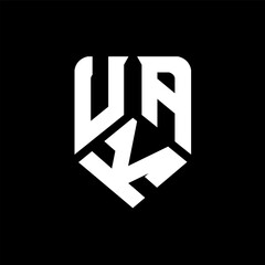 UKA letter logo design on black background. UKA creative initials letter logo concept. UKA letter design.
