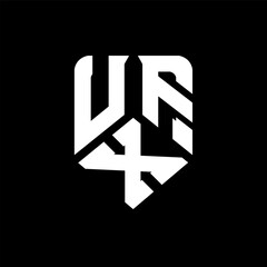 UXF letter logo design on black background. UXF creative initials letter logo concept. UXF letter design.
