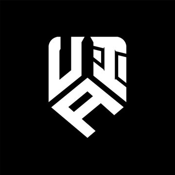 UAI letter logo design on black background. UAI creative initials letter logo concept. UAI letter design.
