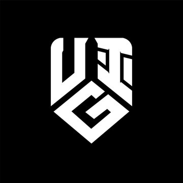 UGI letter logo design on black background. UGI creative initials letter logo concept. UGI letter design.
