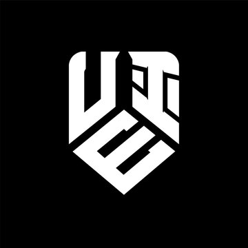 UEI letter logo design on black background. UEI creative initials letter logo concept. UEI letter design.
