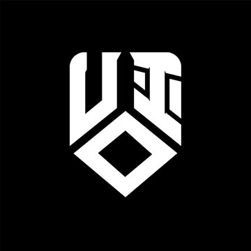 UOI letter logo design on black background. UOI creative initials letter logo concept. UOI letter design.
