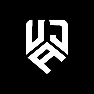 UAJ letter logo design on black background. UAJ creative initials letter logo concept. UAJ letter design.
