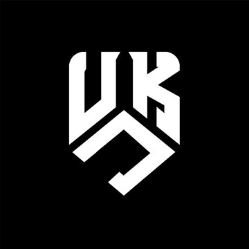 UJK letter logo design on black background. UJK creative initials letter logo concept. UJK letter design.
