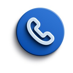 Phone Call 3D Icon. Old Telephone 3D Icon. Call End Icon. 3d illustration, vector.  - 147