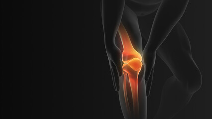 Knee joint pain Medical Concept