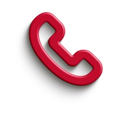 Phone Call 3D Icon. Old Telephone 3D Icon. Call End Icon. 3d illustration, vector.  - 120