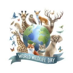 the water color World wildlife day