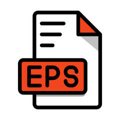 Eps File Format Icon. type file Editable Bold Outline With Color Fill Design icon. Vector Illustration.