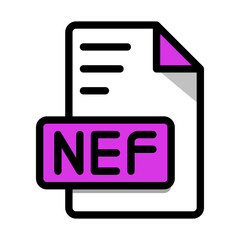 Fototapeta premium NEF File Format Icon. Type file icons symbol. Outline Style With color, Vector Illustration.