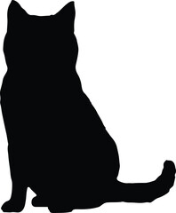 Cat Silhouette illustration Vector White Background