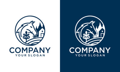 Creative horse House Farm Logo Templates | Suitable for : Company Logo, Business, Office, Studio, Organization, Foundation or your product name, etc
