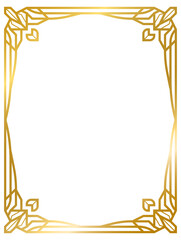 Art Deco gold frame vintage frame line geometric wedding label card frame png transparent background	
