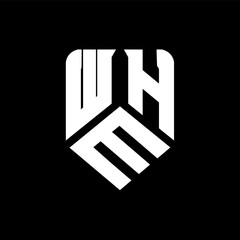 WMH letter logo design on black background. WMH creative initials letter logo concept. WMH letter design.
