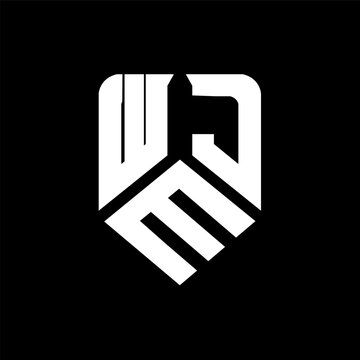 WMJ letter logo design on black background. WMJ creative initials letter logo concept. WMJ letter design.
